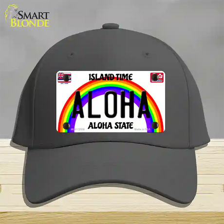 Aloha Hawaii Novelty License Plate Hat Cotton / Charcoal