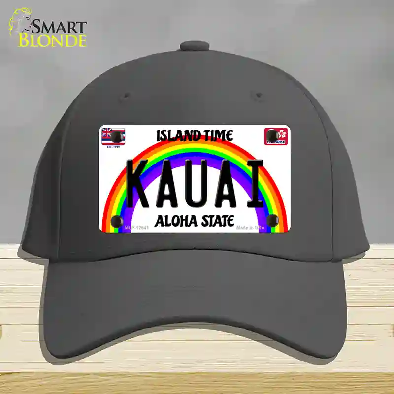 Kauai Hawaii Novelty License Plate Hat Cotton / Charcoal