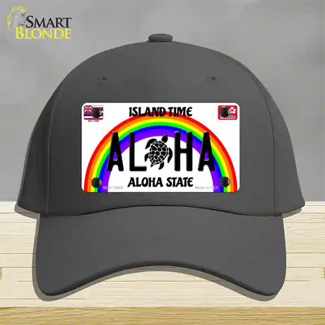 Aloha Turtle Hawaii Novelty License Plate Hat Cotton / Charcoal