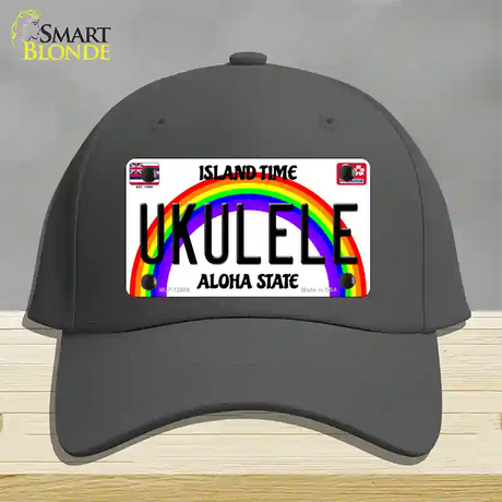 Ukulele Hawaii Novelty License Plate Hat Cotton / Charcoal