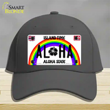 Aloha Hawaii Island Time Novelty License Plate Hat Cotton / Charcoal