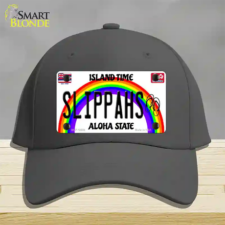 Slippahs Hawaii Novelty License Plate Hat Cotton / Charcoal