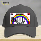 Beach Life Hawaii Novelty License Plate Hat Cotton / Charcoal