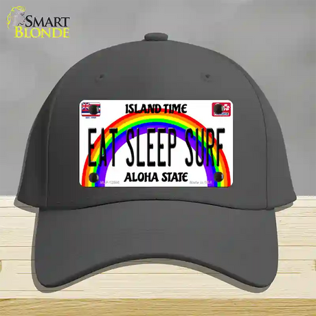 Eat Sleep Surf Hawaii Novelty License Plate Hat Cotton / Charcoal