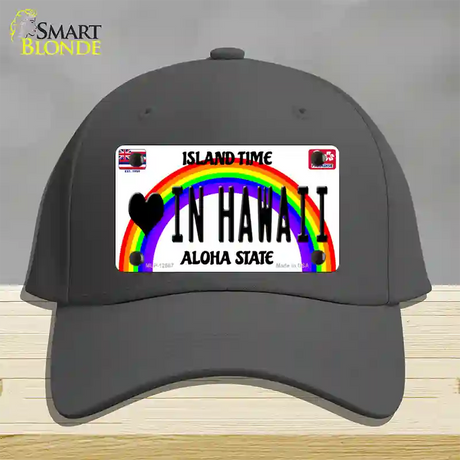 Love In Hawaii Novelty License Plate Hat Cotton / Charcoal