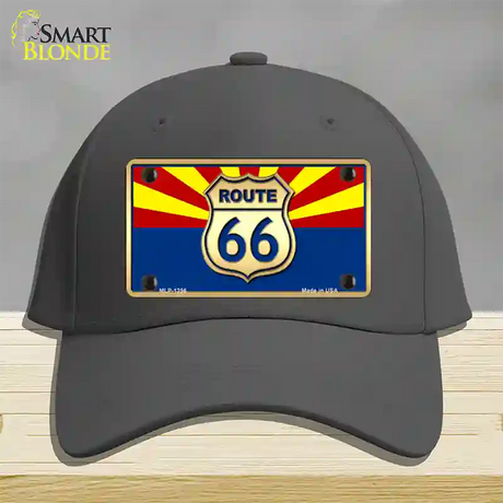 Route 66 Arizona State Flag Novelty License Plate Hat Cotton / Charcoal