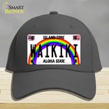 Waikiki Hawaii Novelty License Plate Hat Cotton / Charcoal