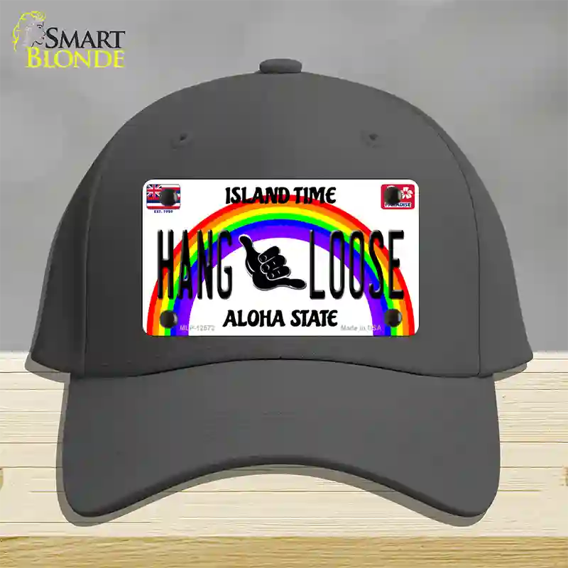 Hang Loose Hawaii Novelty License Plate Hat Cotton / Charcoal