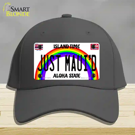 Just Mauid Hawaii Novelty License Plate Hat Cotton / Charcoal