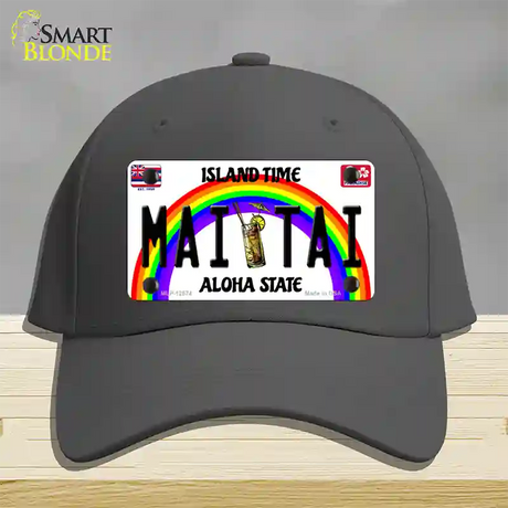 Mai Tai Hawaii Novelty License Plate Hat Cotton / Charcoal