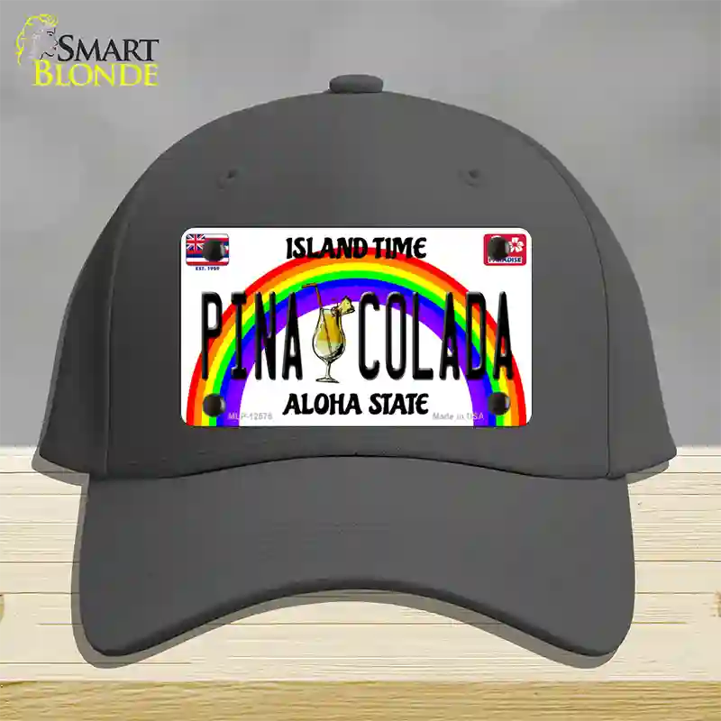 Pina Colada Hawaii Novelty License Plate Hat Cotton / Charcoal