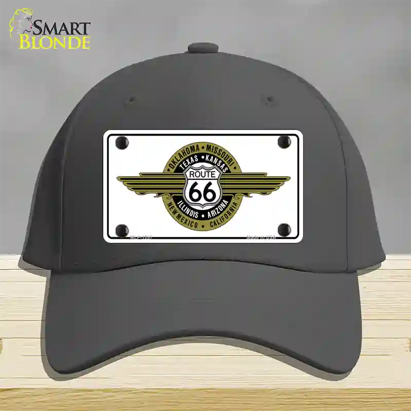 Route 66 Shield Emblem Novelty License Plate Hat Cotton / Charcoal