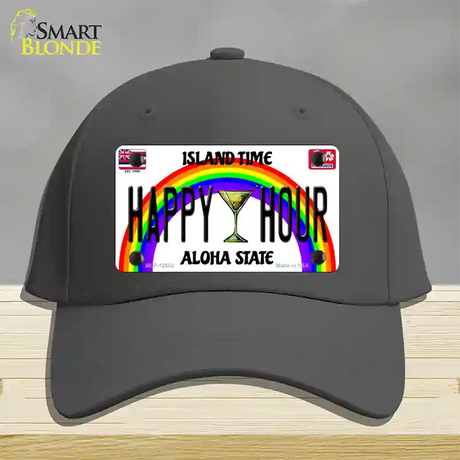 Happy Hour Hawaii Novelty License Plate Hat Cotton / Charcoal