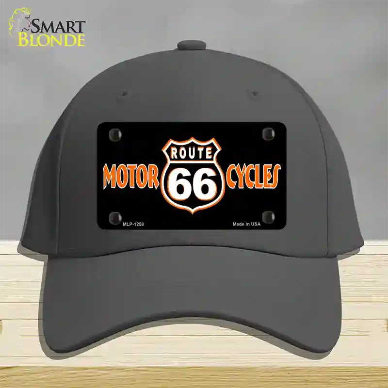 Route 66 Motorcycles Novelty License Plate Hat Cotton / Charcoal