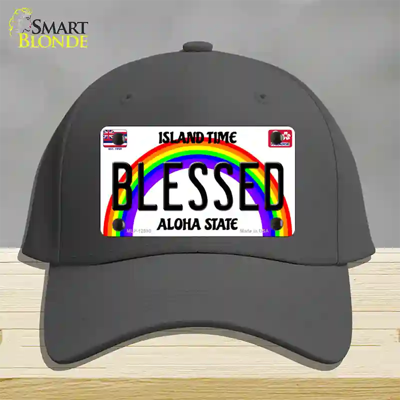 Blessed Hawaii Novelty License Plate Hat Cotton / Charcoal