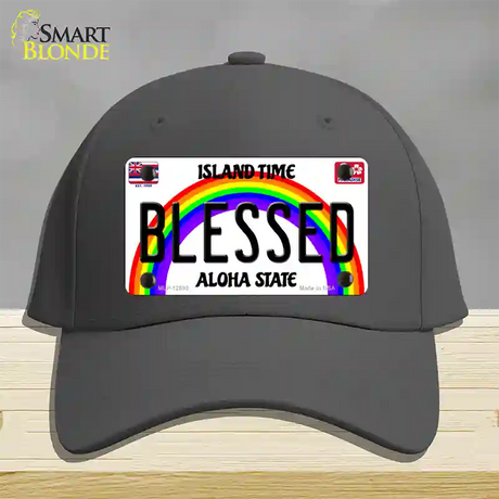 Blessed Hawaii Novelty License Plate Hat Cotton / Charcoal