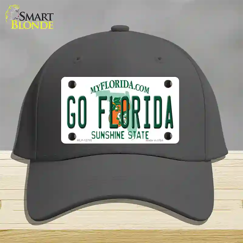 Go Florida Novelty License Plate Hat Cotton / Charcoal