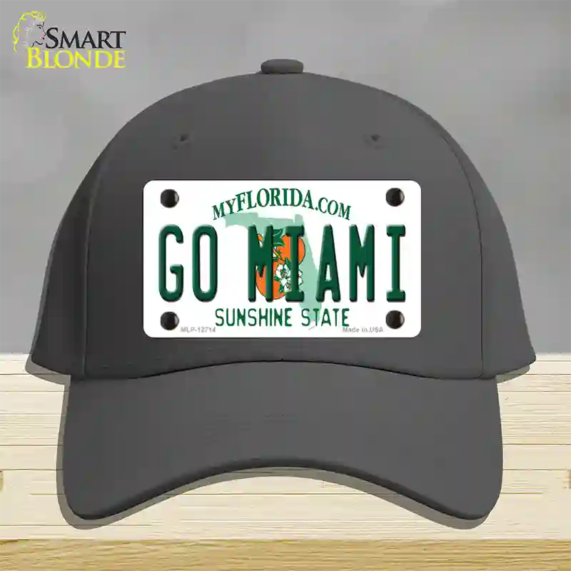 Go Miami Novelty License Plate Hat Cotton / Charcoal