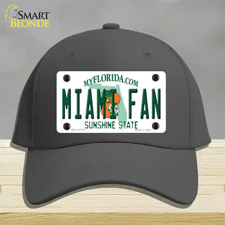 Miami Fan Novelty License Plate Hat Cotton / Charcoal