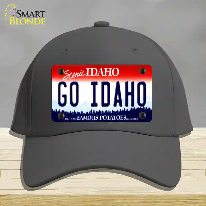 Go Idaho Novelty License Plate Hat Cotton / Charcoal