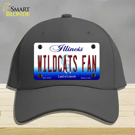 Wildcats Fan Illinois Novelty License Plate Hat Cotton / Charcoal