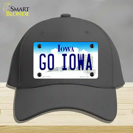 Go Iowa Novelty License Plate Hat Tag Cotton / Charcoal