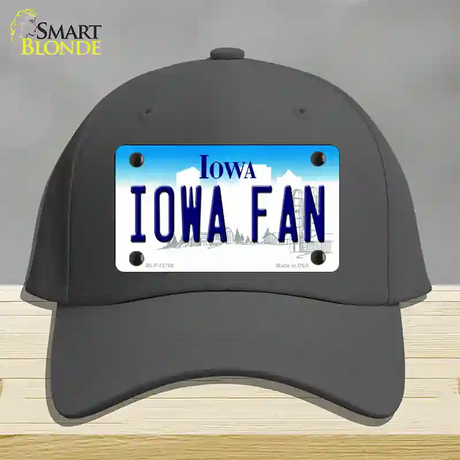 Iowa Fan Novelty License Plate Hat Tag Cotton / Charcoal