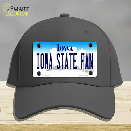 Iowa State Fan Novelty License Plate Hat Tag Cotton / Charcoal