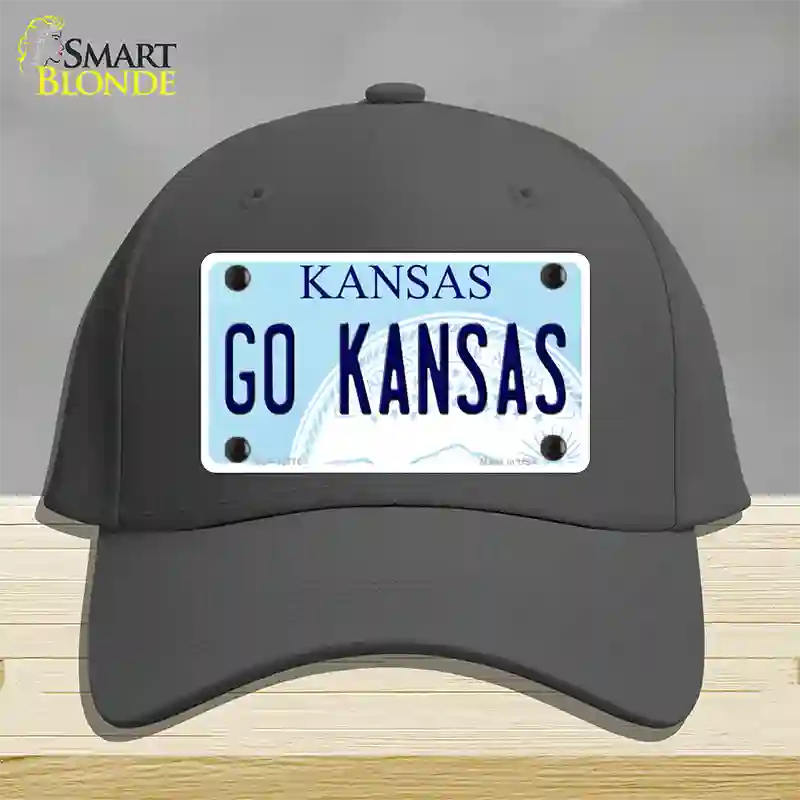 Go Kansas Novelty License Plate Hat Tag Cotton / Charcoal