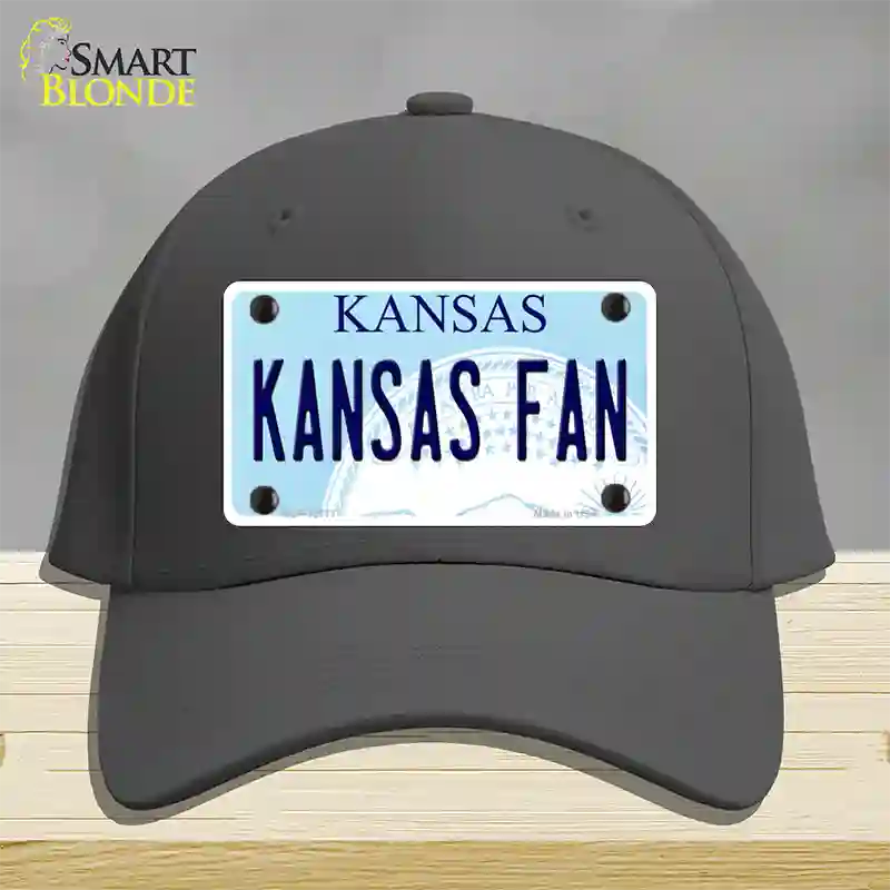 Kansas Fan Novelty License Plate Hat Tag Cotton / Charcoal