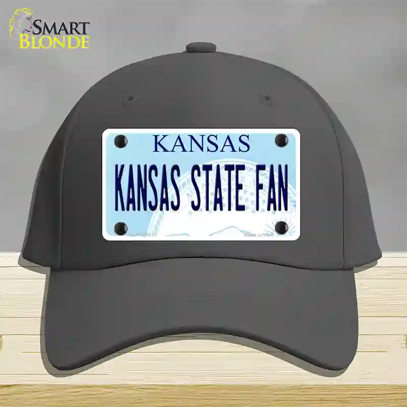 Kansas State Fan Novelty License Plate Hat Tag Cotton / Charcoal