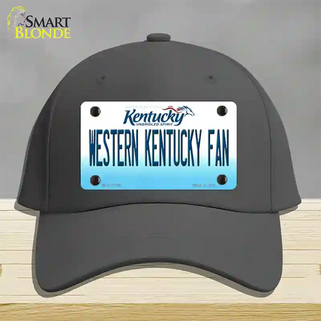 Western Kentucky Fan Novelty License Plate Hat Tag Cotton / Charcoal