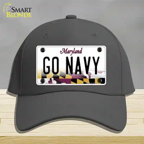 Go Navy Novelty License Plate Hat Tag Cotton / Charcoal