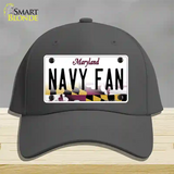 Navy Fan Novelty License Plate Hat Tag Cotton / Charcoal