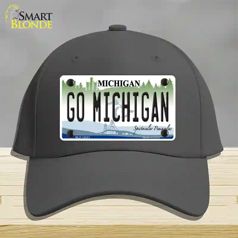 Go Michigan Novelty License Plate Hat Cotton / Charcoal