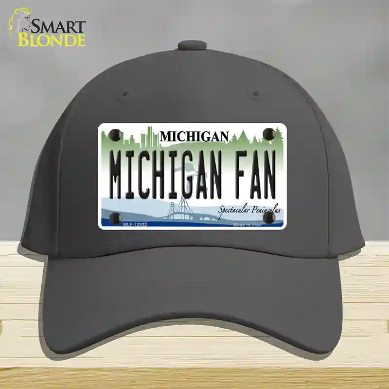 Michigan Fan Novelty License Plate Hat Cotton / Charcoal