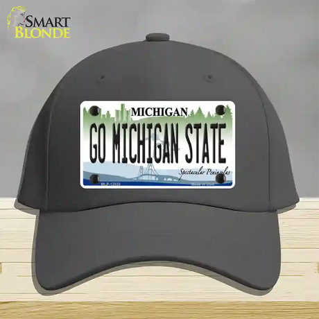 Go Michigan State Novelty License Plate Hat Cotton / Charcoal