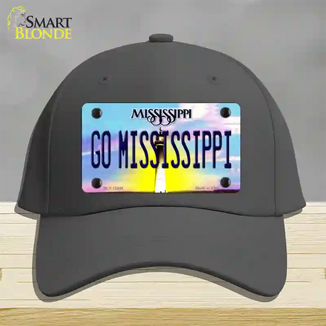 Go Mississippi Novelty License Plate Hat Cotton / Charcoal