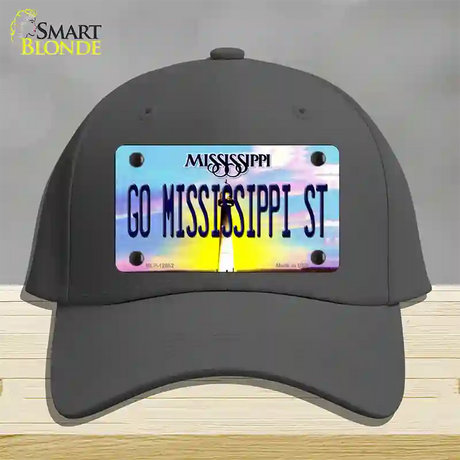 Go Mississippi State Novelty License Plate Hat Cotton / Charcoal