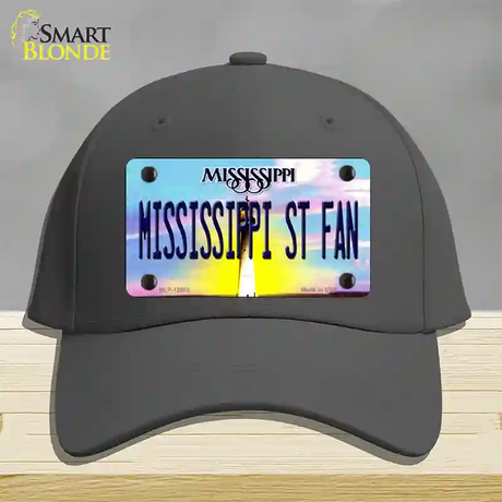 Mississippi State Fan Novelty License Plate Hat Cotton / Charcoal