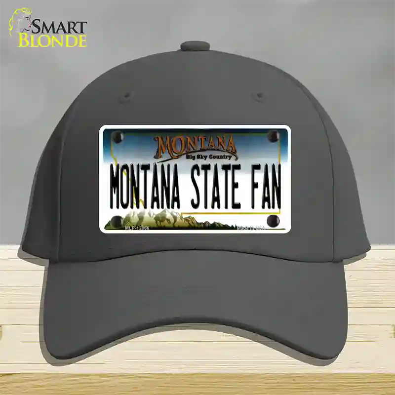 Montana State Fan Novelty License Plate Hat Cotton / Charcoal