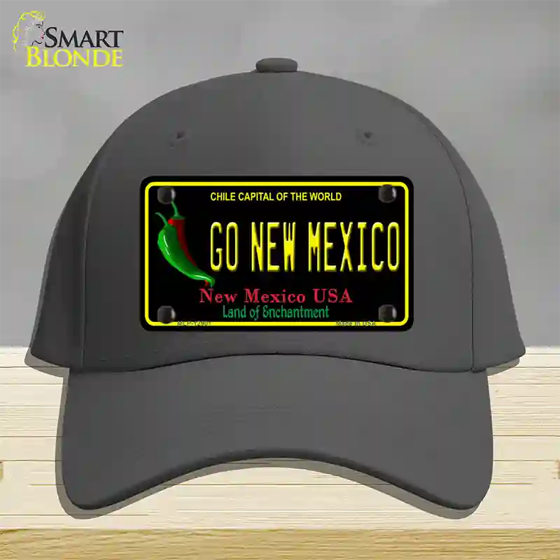 Go New Mexico Novelty License Plate Hat Cotton / Charcoal