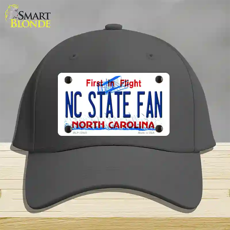 North Carolina State Fan Novelty License Plate Hat Cotton / Charcoal