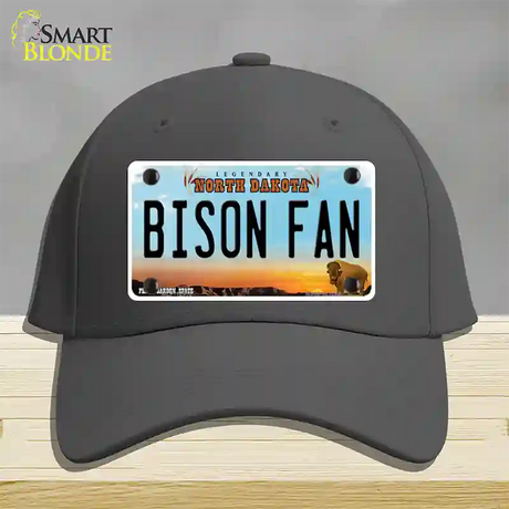 Bison Fan Novelty License Plate Hat Cotton / Charcoal