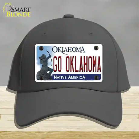 Go Oklahoma Novelty License Plate Hat Cotton / Charcoal