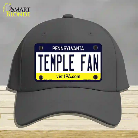 Temple Fan Novelty License Plate Hat Cotton / Charcoal