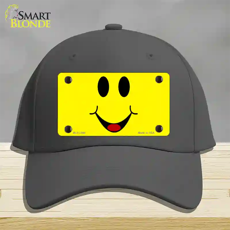 Happy Smiley Novelty License Plate Hat Cotton / Charcoal