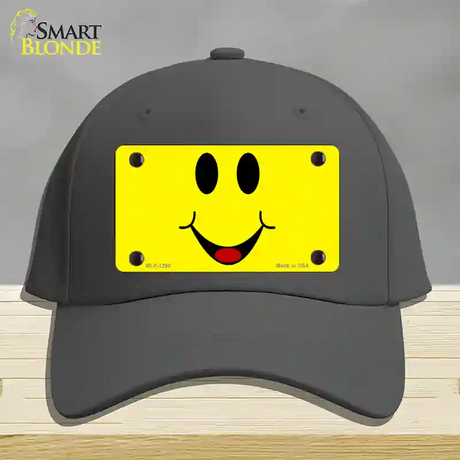 Happy Smiley Novelty License Plate Hat Cotton / Charcoal