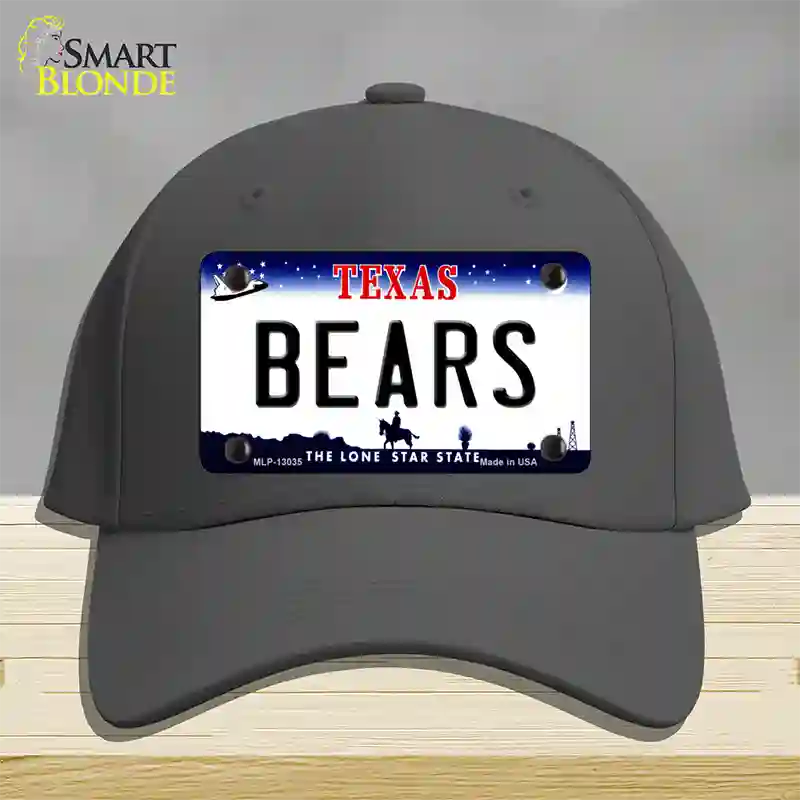 Bears Novelty License Plate Hat Cotton / Charcoal