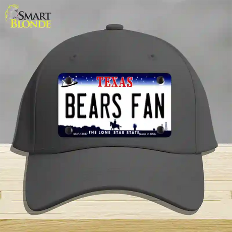 Bears Fan Novelty License Plate Hat Cotton / Charcoal